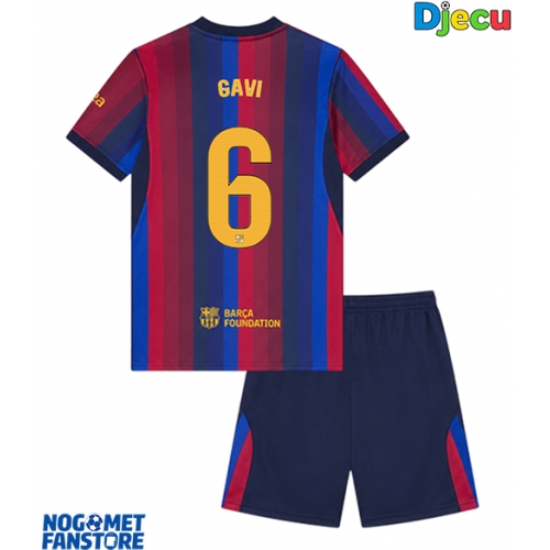 Barcelona Paez Gavi #6 Domaci Dres za djecu 2026-27 Kratak Rukav (+ Kratke hlače)